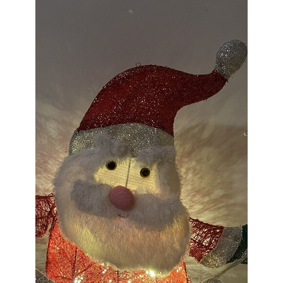 Home Accents Holiday HO HO HO Santa Figurine lighted in box RARE Working - Picture 11 of 16